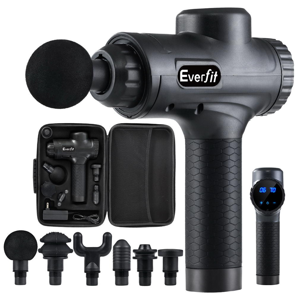 Everfit Pro Massage Gun — 30 Speeds, 6 Heads