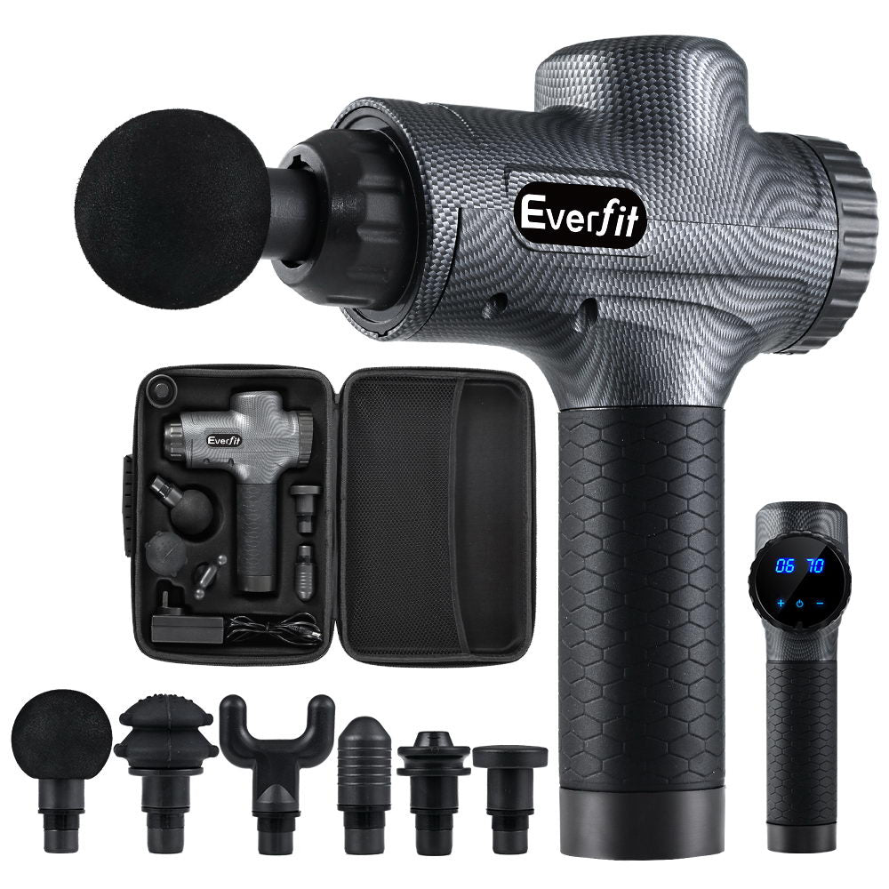 Everfit Pro Massage Gun — 30 Speeds, 6 Heads