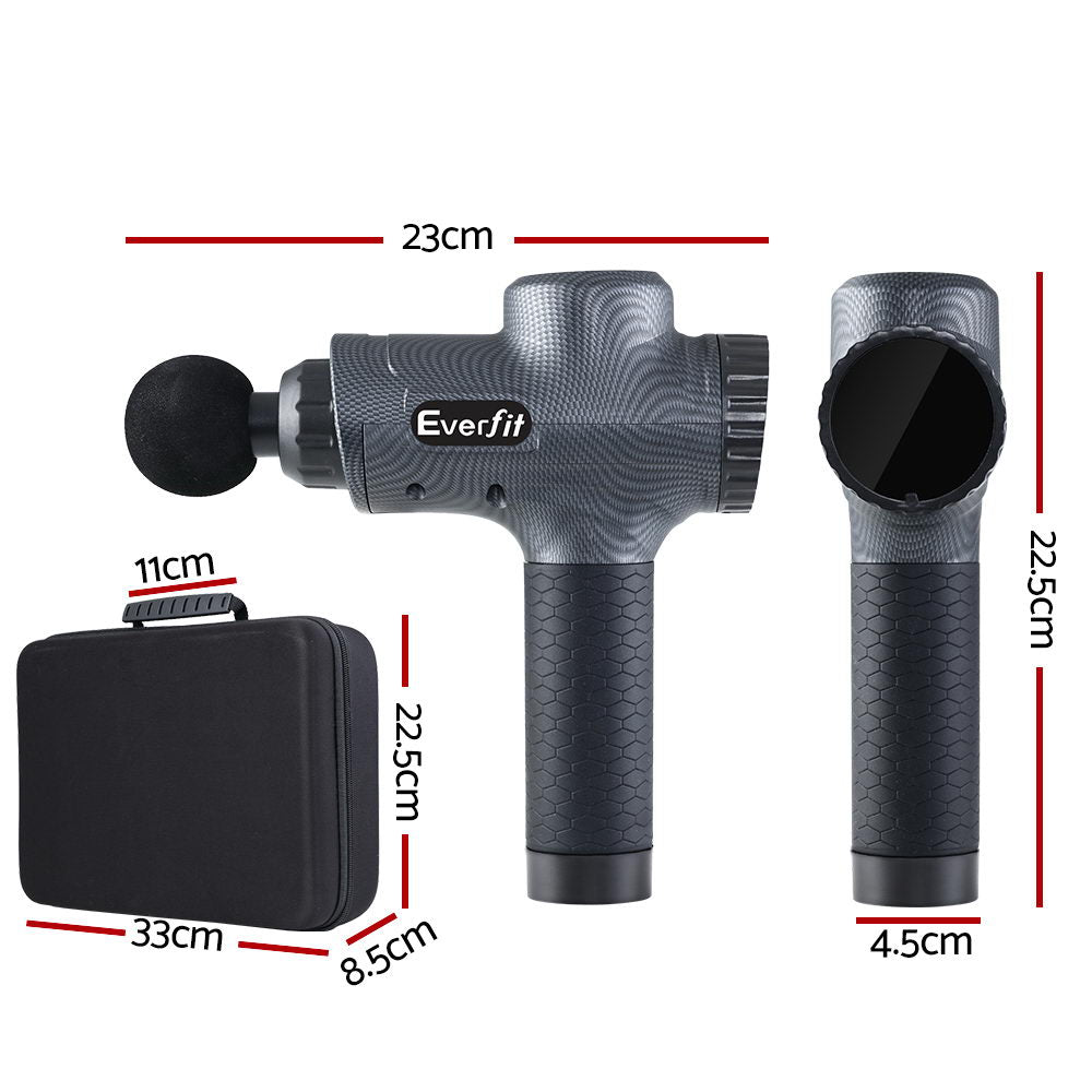 Everfit Pro Massage Gun — 30 Speeds, 6 Heads